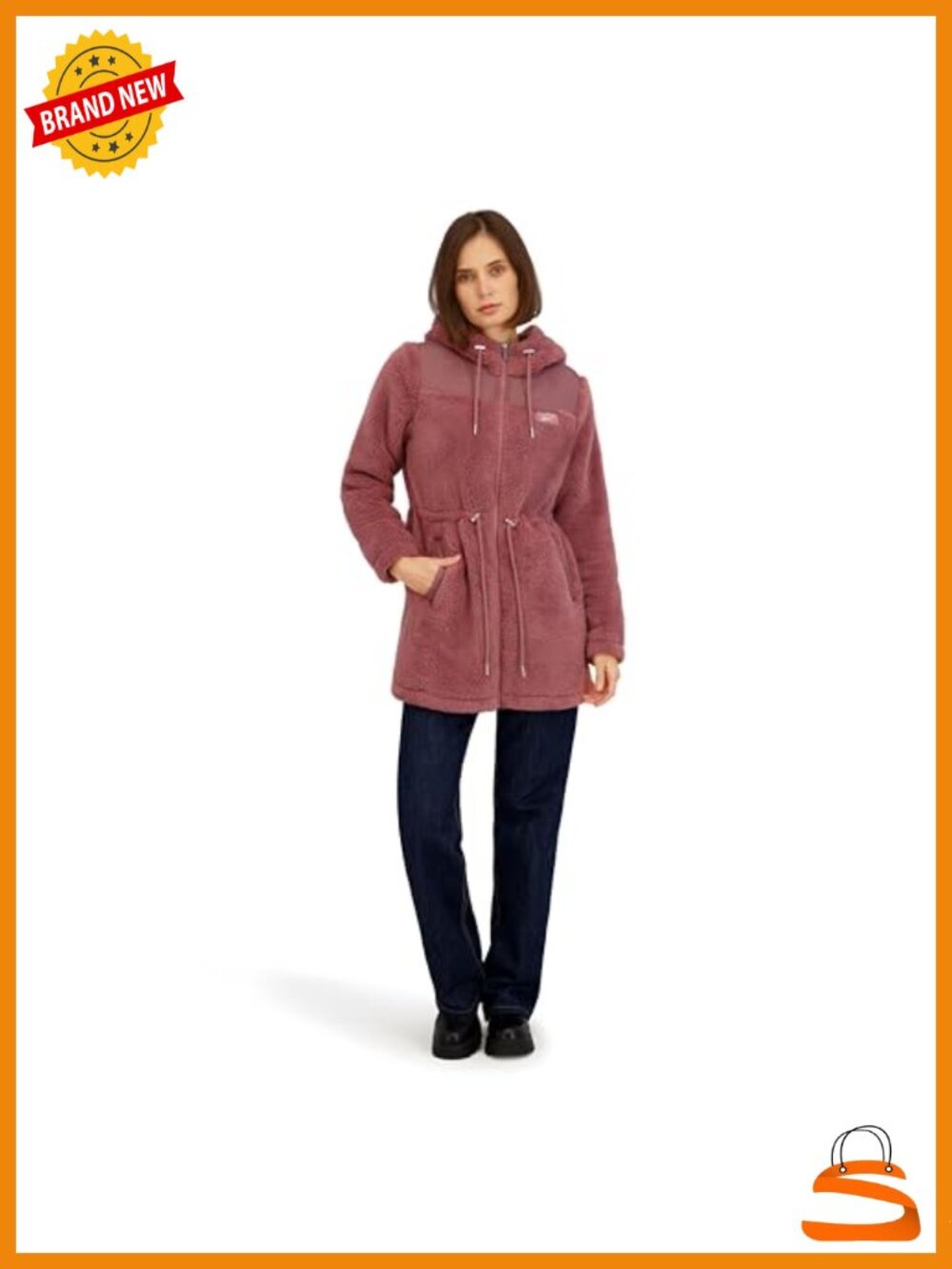 Reebok Women's Long Double Sided Fleece Zip-up Jacket
